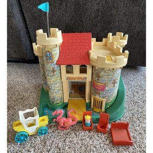 Vintage Fisher Price Little People Play Family Castle #993 And Accessories